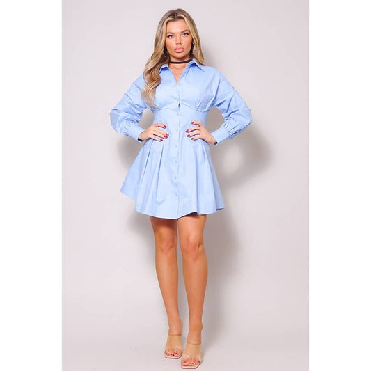 STOP AND FLARE SHIRT DRESS