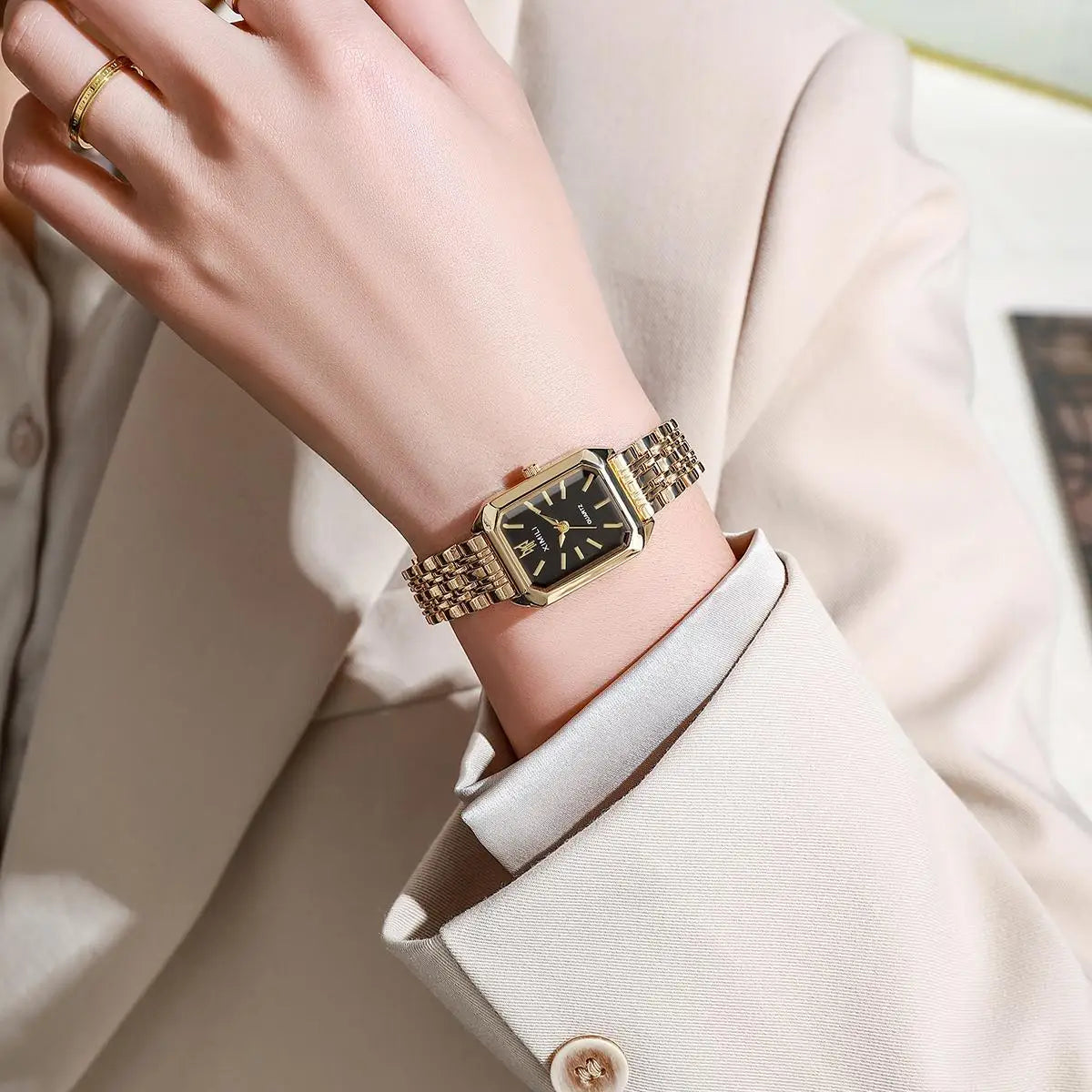 Five Bead Gold Bracelet Watch