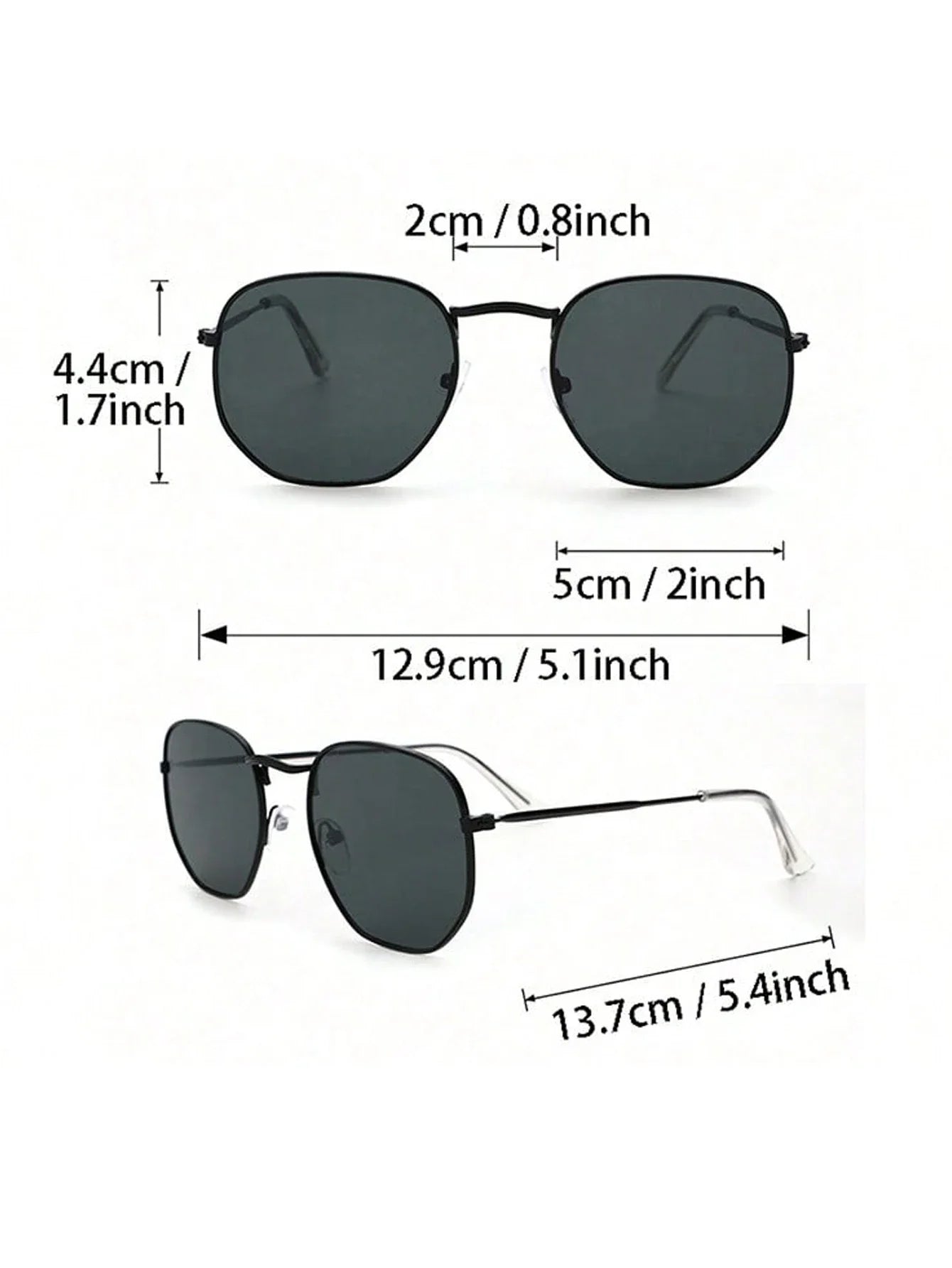 Geometric Metal Frame Sunglasses