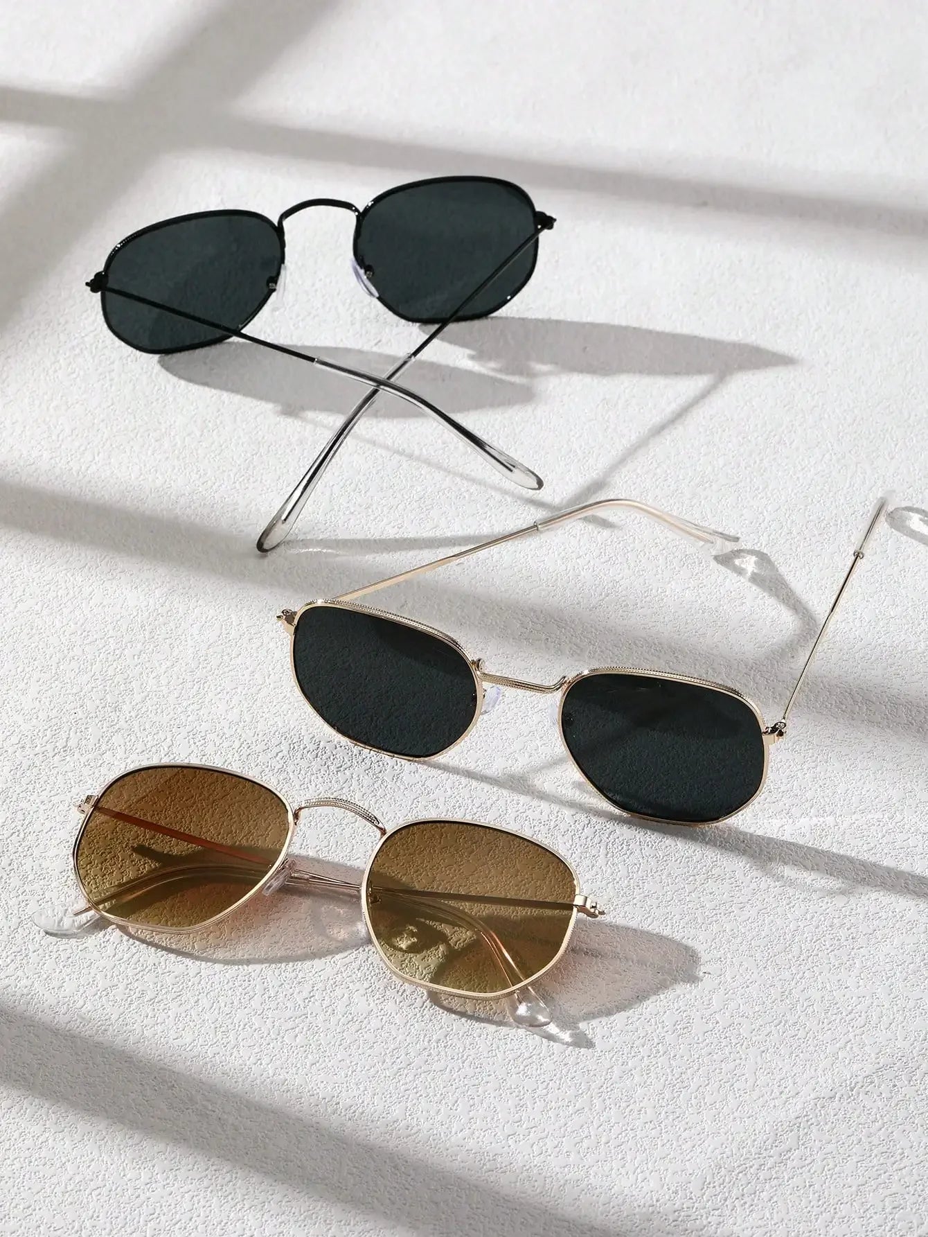 Geometric Metal Frame Sunglasses