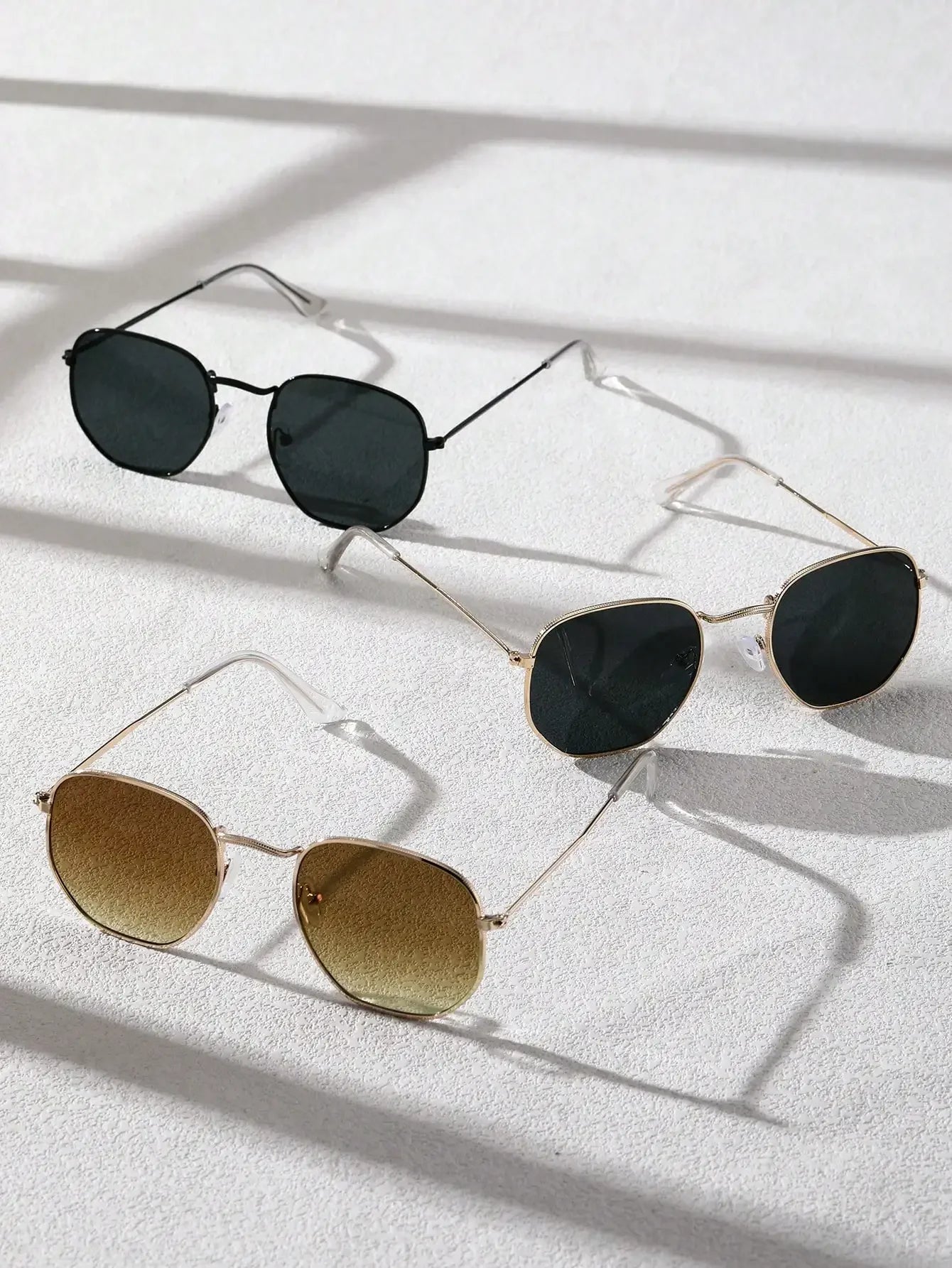 Geometric Metal Frame Sunglasses